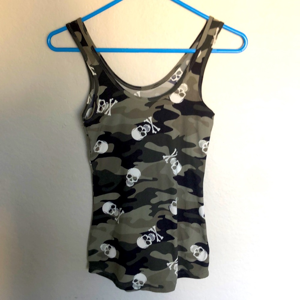 No boundaries camouflage skull tank top size extra small 1